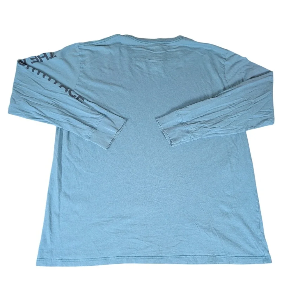 The North Face Mens Long Sleeve Graphic T-Shirt Blue Standard Fit Cotton XXL